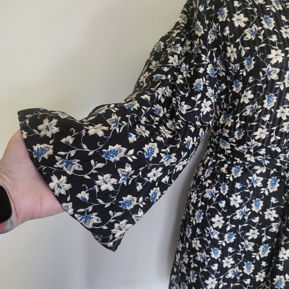 Veronica Beard Samy Silk Blend Button Front Self Tie Shirt Dress Floral … - Picture 13 of 16